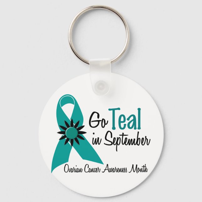 Ovarian Cancer Awareness Month Flowers 2 Keychain (Front)