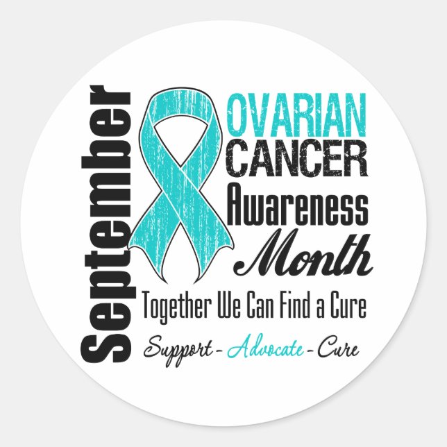 Ovarian Cancer Awareness Month Tribute Classic Round Sticker (Front)