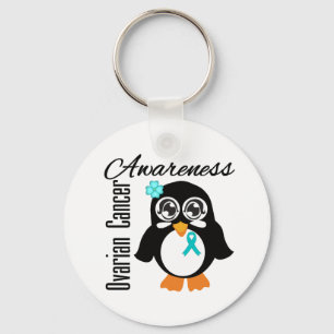 Ovarian Cancer Awareness Penguin Keychain