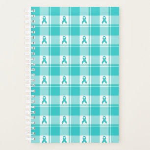Ovarian Cancer Awareness Plaid Planner, Teal Planner
