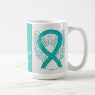 Ovarian Cancer Awareness Ribbon Angel Custom Mug