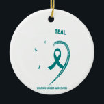 Ovarian Cancer Awareness Shirts Granddaughter Ovar Ceramic Ornament<br><div class="desc">Ovarian Cancer Awareness Shirts Granddaughter Ovar</div>