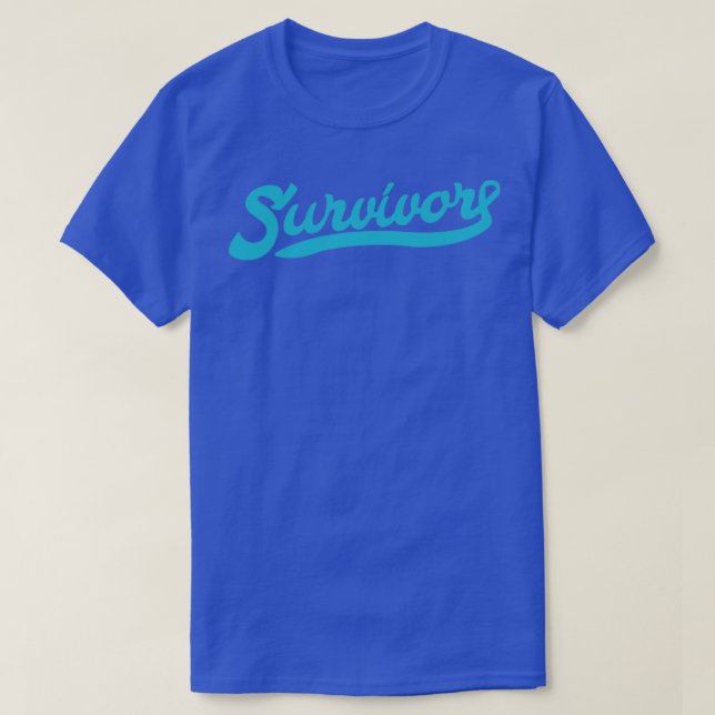 Ovarian Cancer Awareness Survivor Teal Ribbon Gift T-Shirt (Design Front)