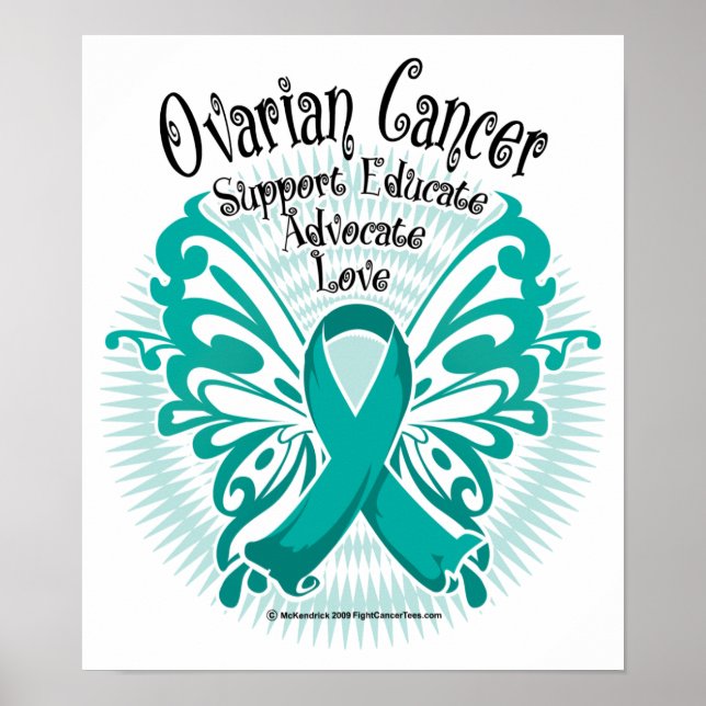 Ovarian Cancer Butterfly 3 Poster (Front)