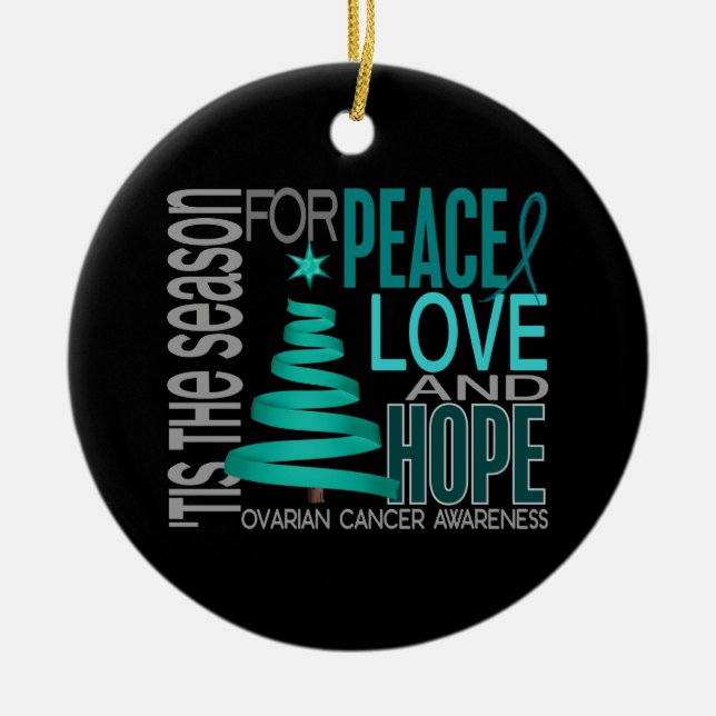 Ovarian Cancer Christmas 1 Ornaments (Front)