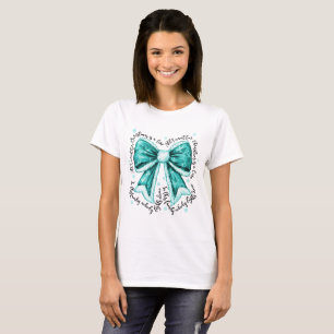 Ovarian Cancer Cure Christmas Bow Shirt