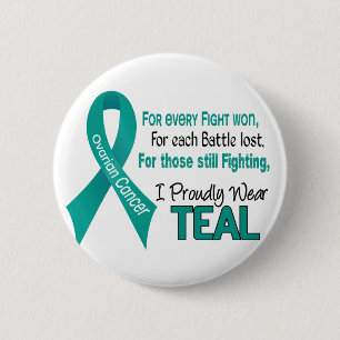 Ovarian Cancer For Every…..I Proudly Wear Teal 1 2 Inch Round Button