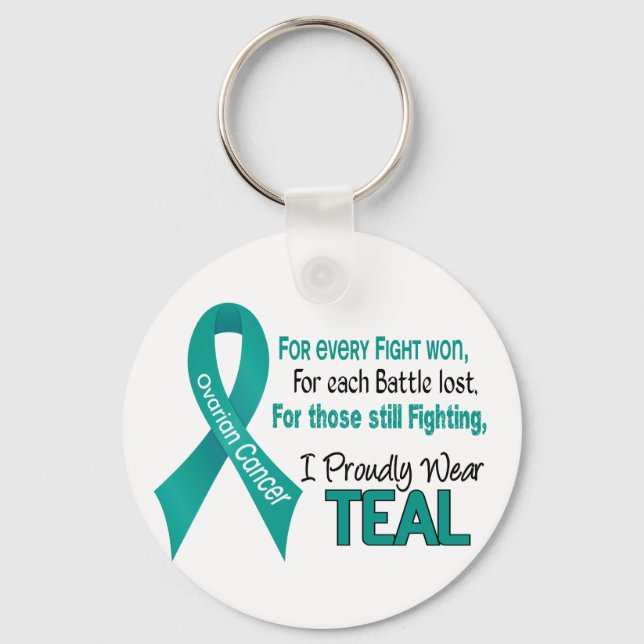 Ovarian Cancer For Every…..I Proudly Wear Teal 1 Keychain (Front)