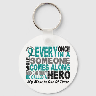 Ovarian Cancer Hero Comes Along MOM Keychain