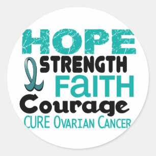 Ovarian Cancer HOPE 3 Classic Round Sticker