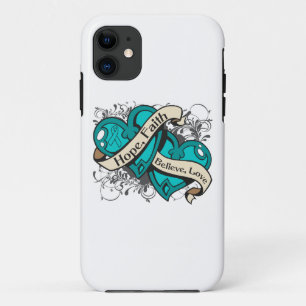 Ovarian Cancer Hope Faith Dual Hearts iPhone 11 Case