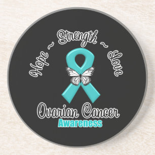 Ovarian Cancer Hope Strength Love Coaster