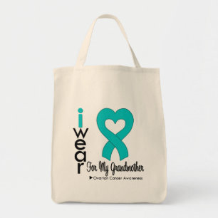 Ovarian Cancer I Wear Teal Heart For My Grandmothe Tote Bag