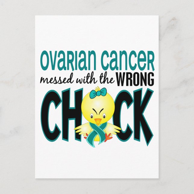 Ovarian Cancer Messed With The Wrong Chick Postcard (Front)
