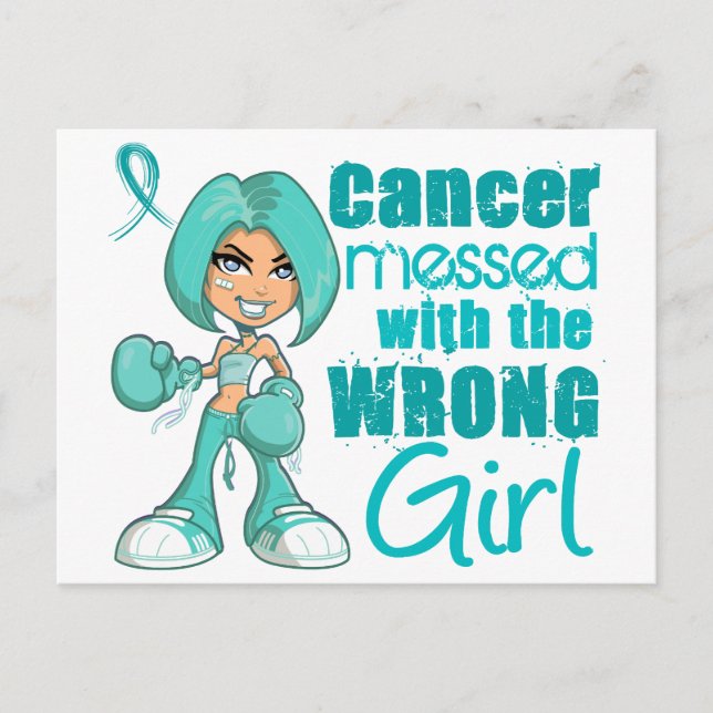 Ovarian Cancer Messed With Wrong Girl.png Postcard (Front)