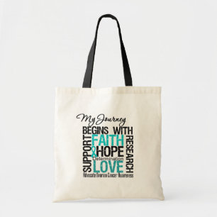 Ovarian Cancer My Journey Begins With FAITH Tote Bag