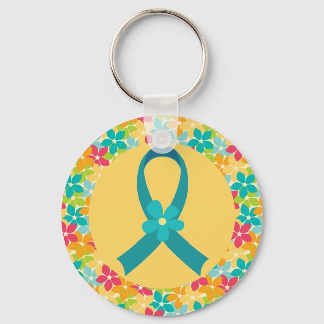 Ovarian Cancer or PCOS Awareness Gift Keychain (Front)
