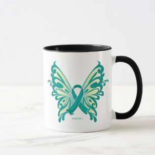 Ovarian Cancer Ribbon Butterfly Mug