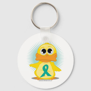 Ovarian Cancer Ribbon Duck Keychain