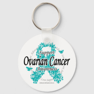 Ovarian Cancer Ribbon of Butterflies Keychain