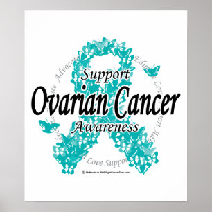 Ovarian Cancer Ribbon of Butterflies Poster