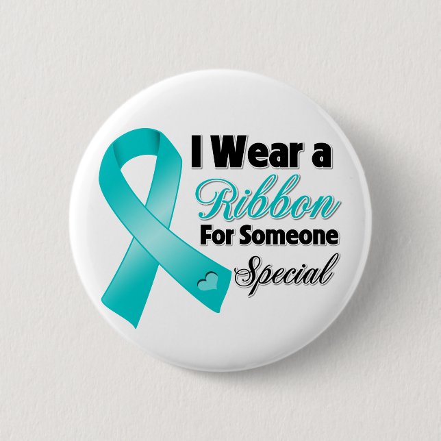 Ovarian Cancer Ribbon Someone Special 2 Inch Round Button (Front)