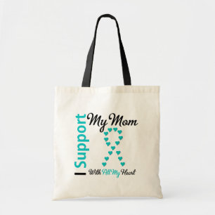 Ovarian Cancer Support Mom With All My Heart Tote Bag