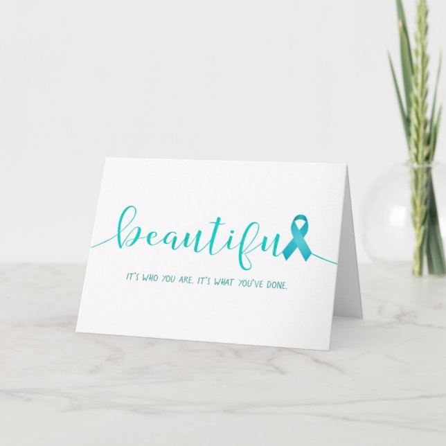 Ovarian Cancer Survivor You are Beautiful Card (Front)