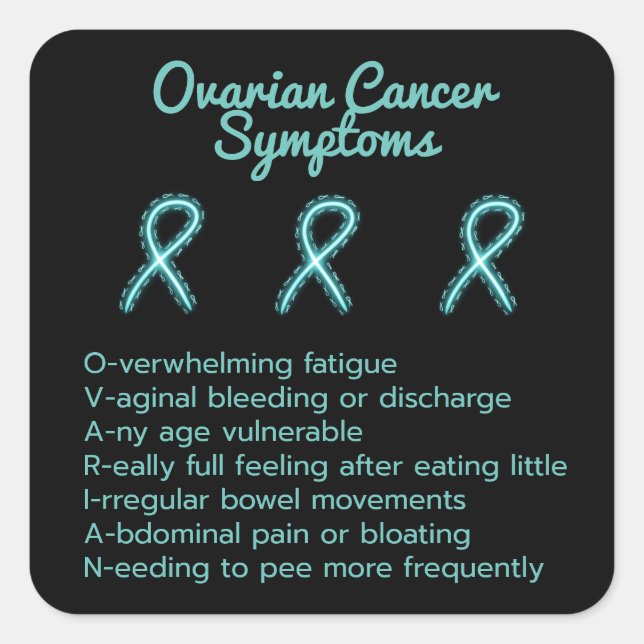 Ovarian Cancer Symptom Checklist Square Sticker (Front)