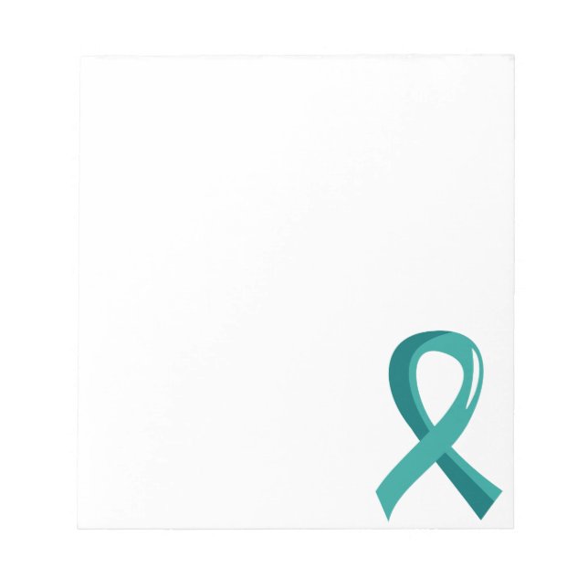 Ovarian Cancer Teal Ribbon 3 Notepad (Front)