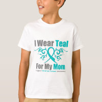 Ovarian Cancer Teal Tribal Ribbon Mom