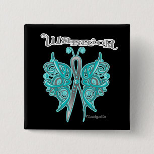 Ovarian Cancer Warrior Celtic Butterfly 2 Inch Square Button