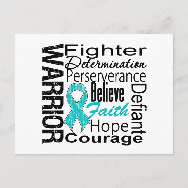 Ovarian Cancer Warrior Collage Postcard (Front)