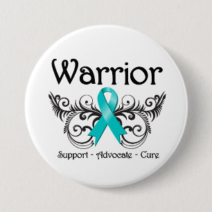 Ovarian Cancer Warrior Scroll 3 Inch Round Button