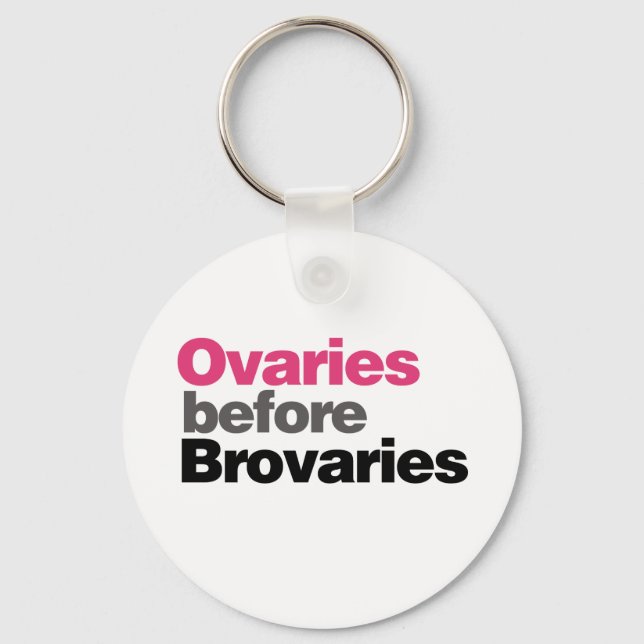 Ovaries before Brovaries Keychain (Front)