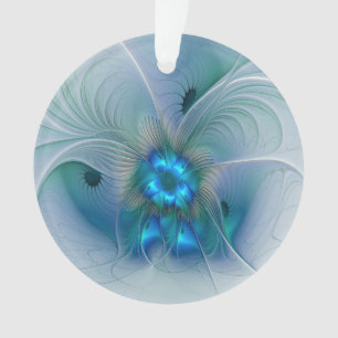 Ovations debout, fractale abstraite bleu turquoise