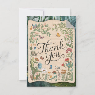 ovely Boho Wishes Woodland  Thank You Card