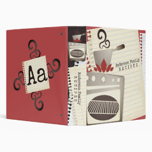 Oven cooking notebook paper personalized recipe binder