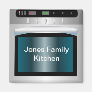 Oven graphic with personalized text magnet