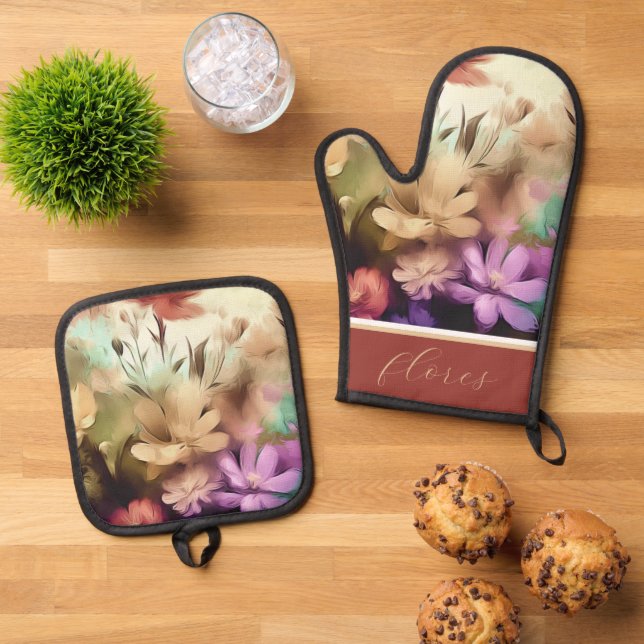 Oven Mitt and Pot Holders Oven Mitt & Pot Holder Set (Top Down)