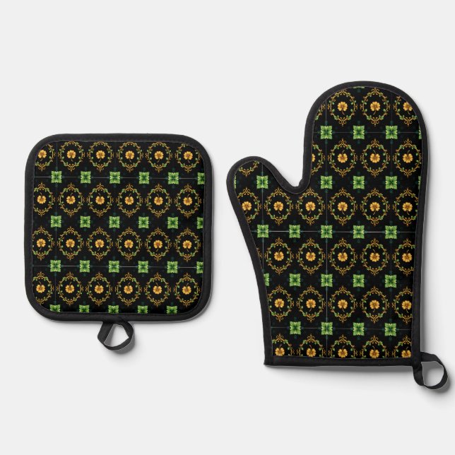 Oven Mitt and Pot Holders Oven Mitt & Pot Holder Set (Front)