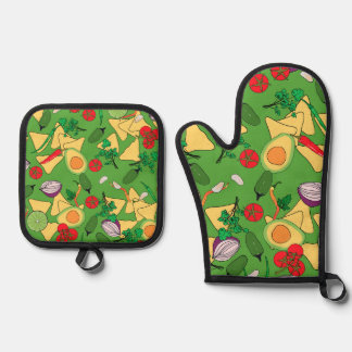 Oven Mitt and Pot Holders Salsa Time  Oven Mitt & Pot Holder Set