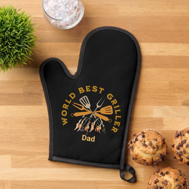 Oven Mitt and Pot Holders world Best griller Dad (Top down)
