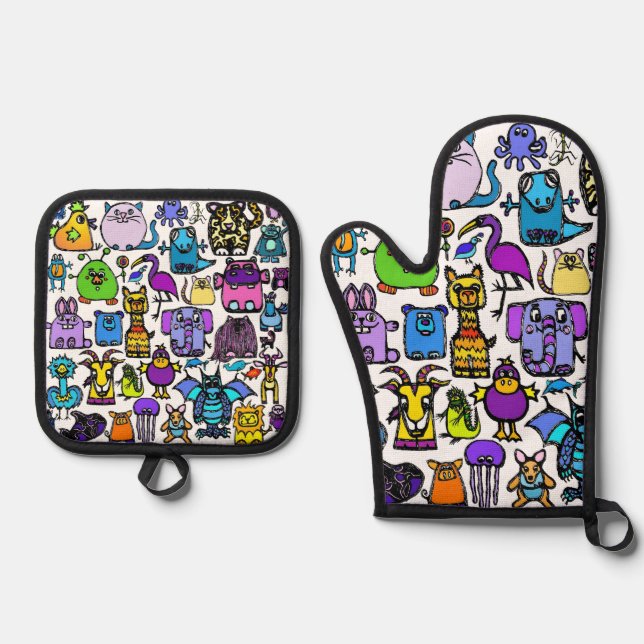 Oven Mitt Oven Mitt & Pot Holder Set (Front)
