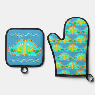 Oven mitt oven mitt & pot holder set