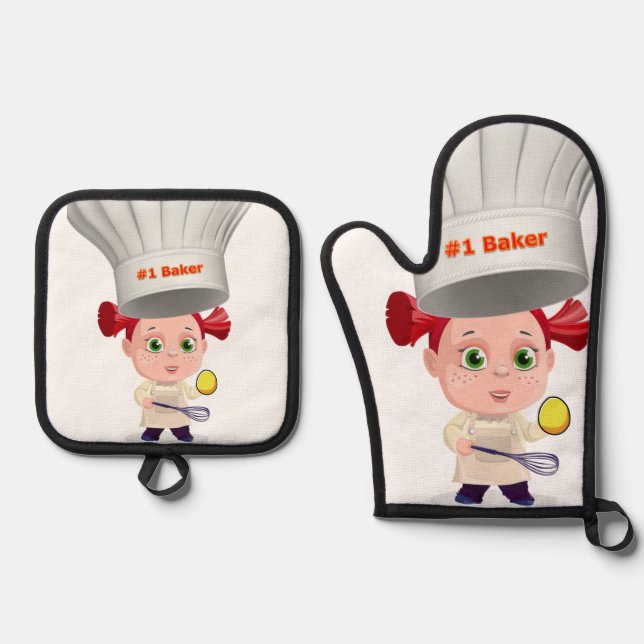 Oven Mitt & Pot Holders #1 Baker Eggs Holder Set (Front)