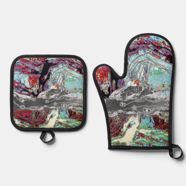 Oven Mitt & Pot Holders – Strata Pulse Holder Set (Front)