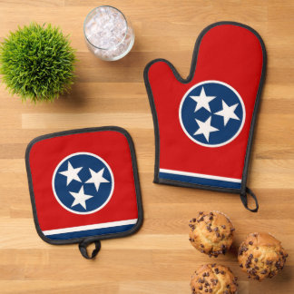 Oven Mitt, Pot Holders with flag of Tennessee Oven Mitt & Pot Holder Set