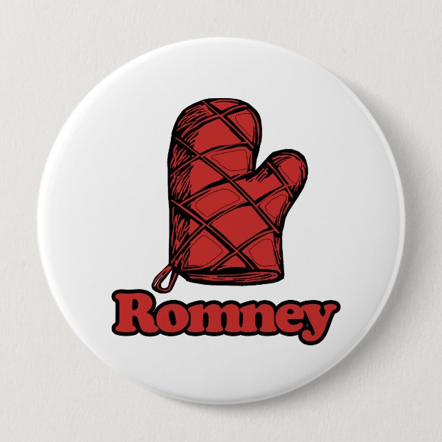 Oven Mitt Romney.png 4 Inch Round Button (Front)