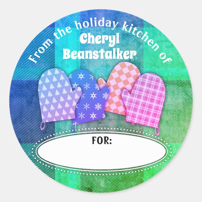 Oven mitts Christmas from the kitchen of sticker (Front)